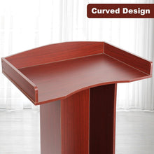 Load image into Gallery viewer, Elegant Wooden Podium Stand with Heavy Base for Classroom &amp; Church Presentations