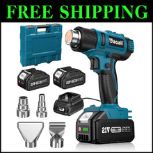 Load image into Gallery viewer, Portable Hot Air Gun Kit - 21V, 4 Nozzle Set, LED &amp; Ergonomic Design, 1022°F
