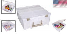 Load image into Gallery viewer, Portable Double Deep Craft Storage Box with Handle &amp; Removable Dividers 15.25"