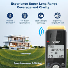 Load image into Gallery viewer, Ultimate Long Range 5-Handset DECT Phone with Bluetooth, 22 Min Answering System