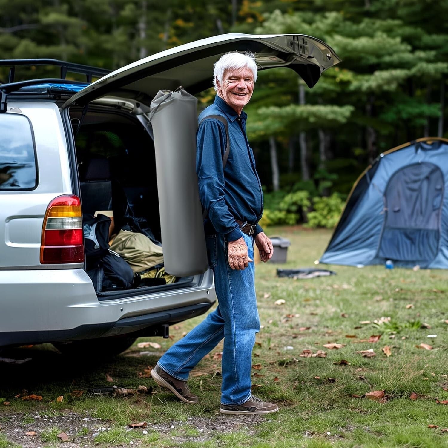 Lightweight Adjustable High Back Chair with Lumbar Support & Side Storage Pocket