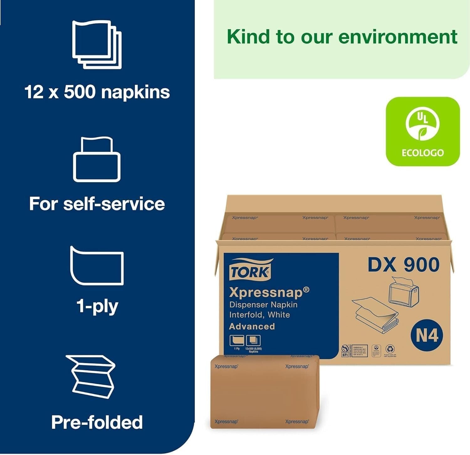 Advanced Interfold White Dispenser Napkins - 6000 Sheets for Hospitality Use