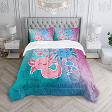 Load image into Gallery viewer, Kawaii Axolotl Queen Bedding Set - Adorable Microfiber Comforter &amp; Pillowcases