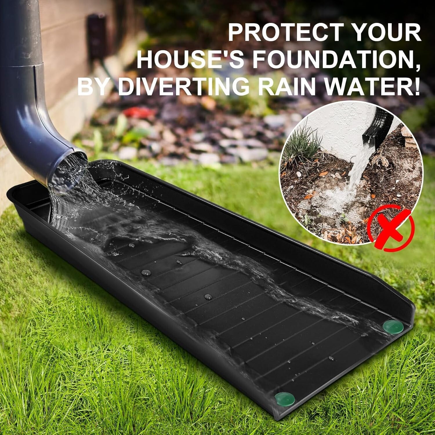 Easy Install 4-Pack Gutter Downspout Extensions - Protect Your Home's Foundation