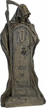 Load image into Gallery viewer, 12" Tall Grim Reaper Statue - Lightweight Outdoor Tombstone for Spooky Displays