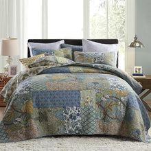 Load image into Gallery viewer, Sage King Size Comforter Set - 100% Cotton Quilted Bedding with Pillow Shams