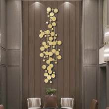 Load image into Gallery viewer, Elegant Large Gold Metal Wall Decor - Modern Geometric Design 59" x 19.6"