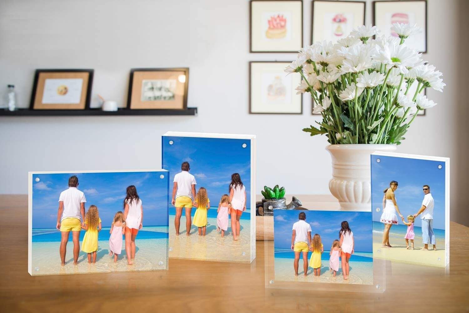 Crystal Clear 5x7 Acrylic Magnetic Picture Frames - Elegant 5-Pack Gift Set