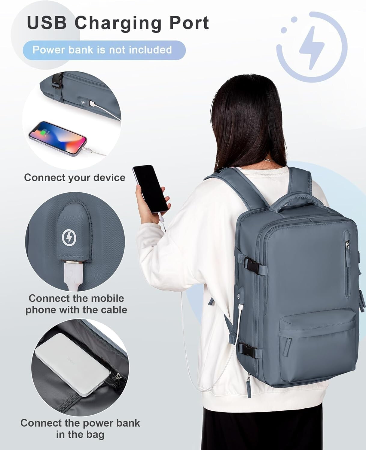 Multi-Functional Business Backpack for Women - Waterproof & Organized for Travel