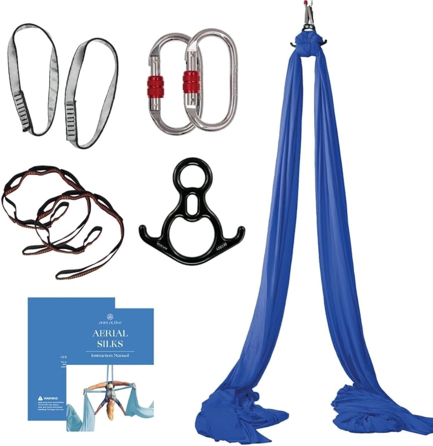 Durable Aerial Silks Starter Kit - 9 Yards Yoga Hammock with Hardware Included