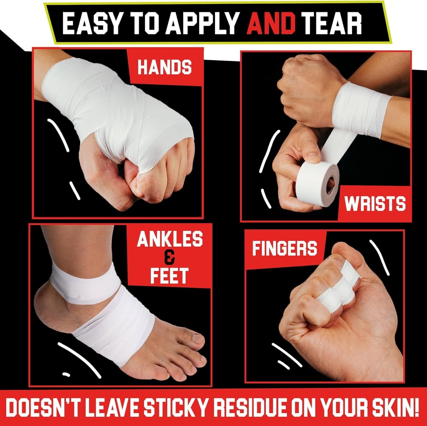 Premium Sports Tape Bundle - 24 Rolls and 6 Finger Rolls for Ultimate Protection