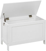 Load image into Gallery viewer, Elegant White Toy Chest Organizer - Easy Assemble Storage Bench, 220 lb Capacity