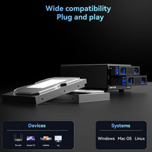 Load image into Gallery viewer, High-Speed Aluminum Dual Bay Drive Enclosure with Silent Cooling &amp; Expansion