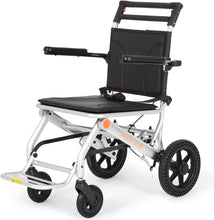 Load image into Gallery viewer, Folding Transport Wheelchair - 23lbs Aluminum Frame with Adjustable Armrests