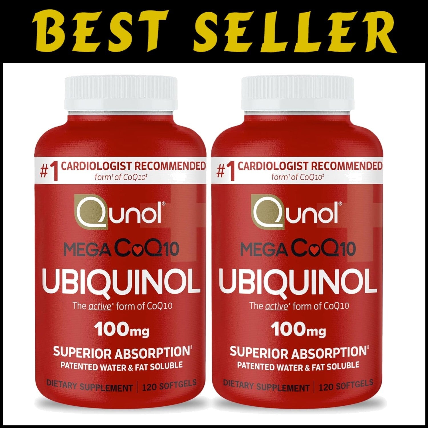 240 Count Softgels of Ubiquinol CoQ10 100mg - Cardiologist Recommended Formula