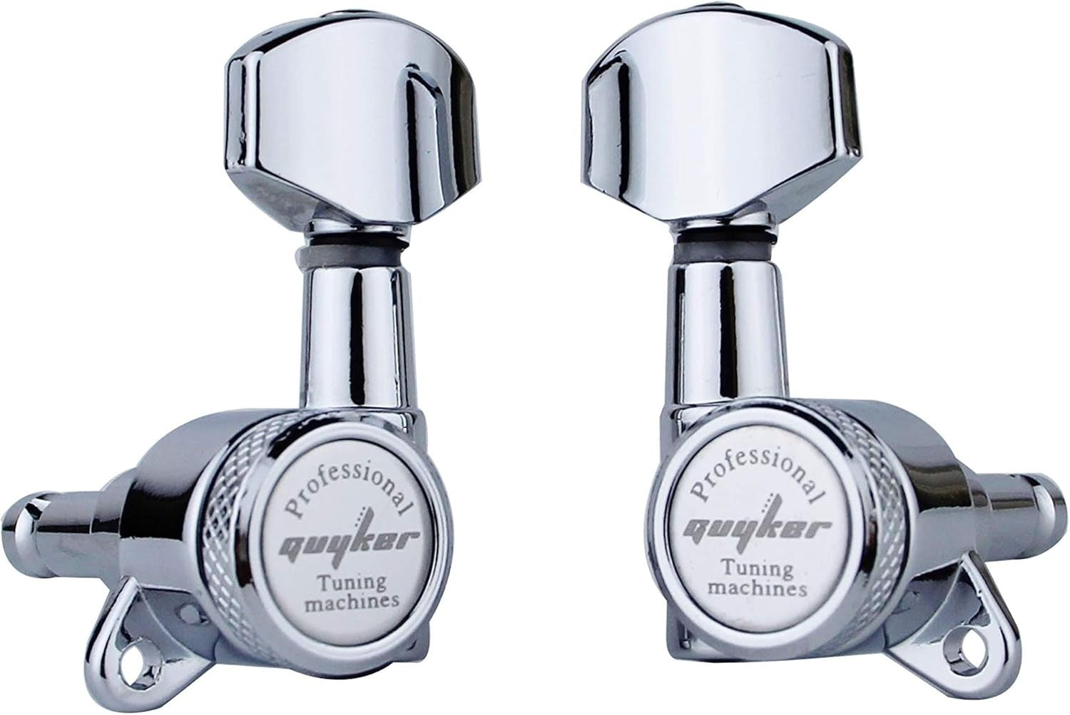 Easy Install 3L + 3R Locking Tuners for ST, TL, SG, LP Style Guitars - Chrome
