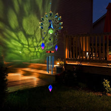 Load image into Gallery viewer, Colorful Solar Wind Chimes - 53.5" Durable Peacock Design for Romantic Lighting