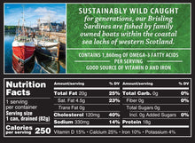 Load image into Gallery viewer, Naturally Smoked Brisling Sardines - 12 Cans of Wild Caught Protein Perfection