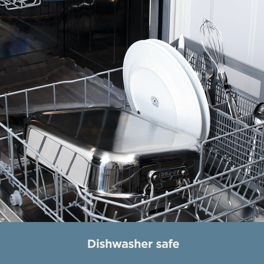 Elegant Stainless Steel Roaster with Nonstick Rack - Holds Up to 25-lb Turkey