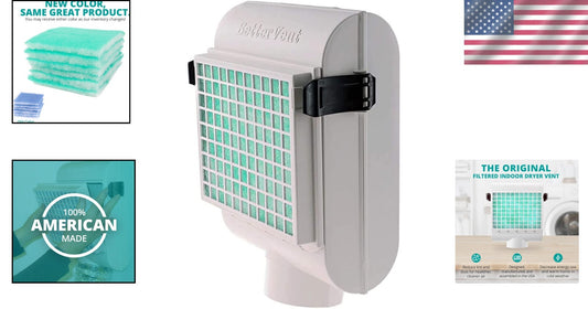 Wall-Mounted Indoor Dryer Vent with Double Filter System for Electric Dryers