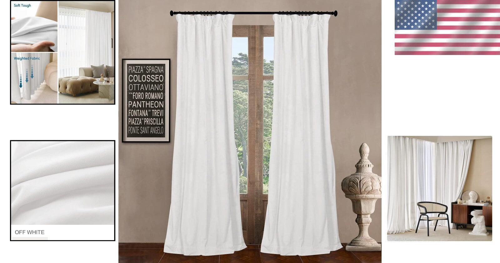 Exceptional Velvet Blackout Curtains 52" W x 102" L, Machine Washable - Set of 2