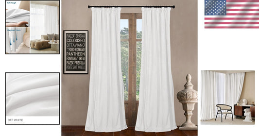 Exceptional Velvet Blackout Curtains 52" W x 102" L, Machine Washable - Set of 2