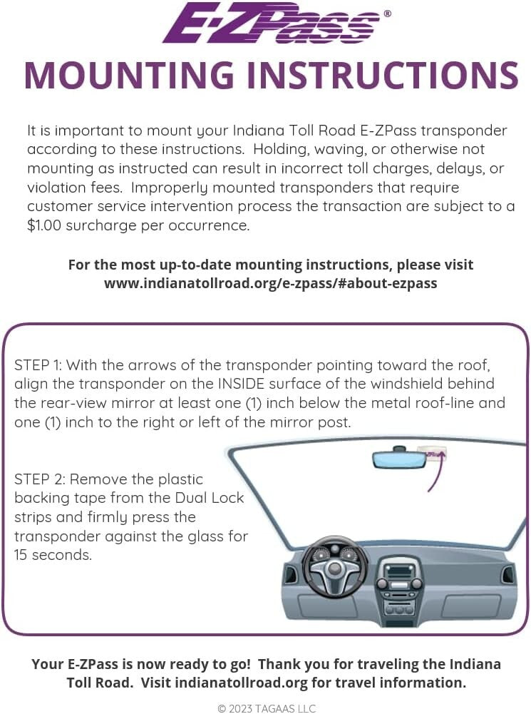 E-ZPass Transponder 2-Pack for Indiana Toll Road - Easy Activation Included
