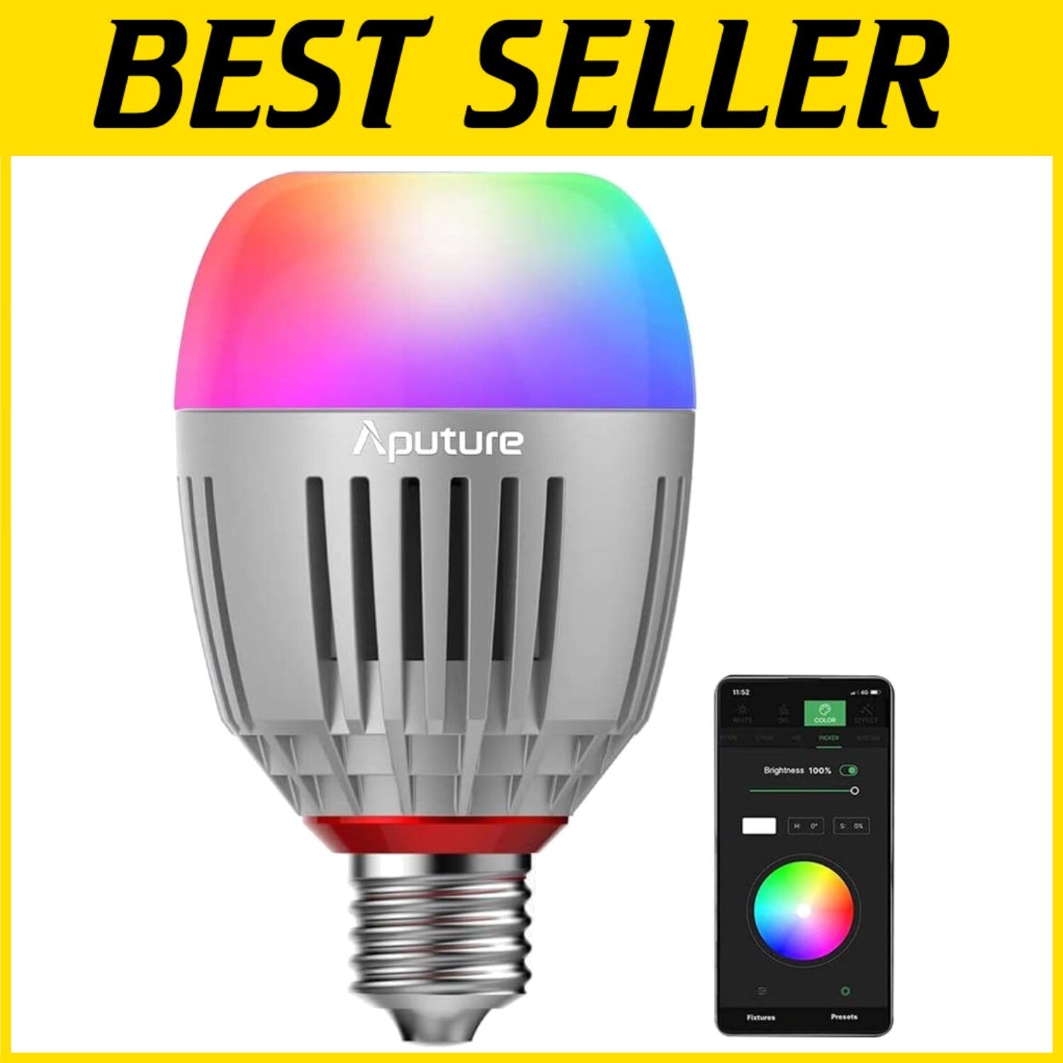 LED Accent B7C 7W RGBWW Bulb with App, Unlimited Color Flexibility & Dual Power