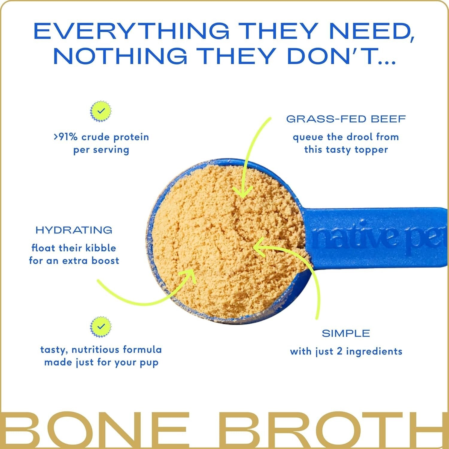 Nutritious Beef Bone Broth Powder for Dogs - 192 Servings, Joint Health Booster