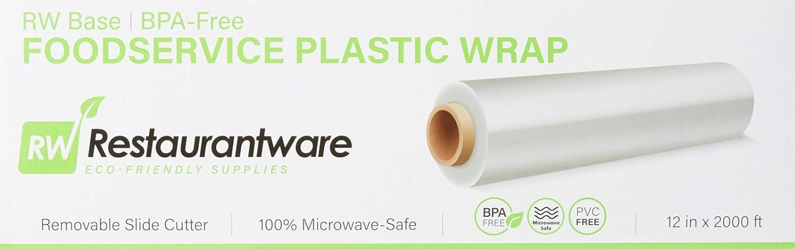Microwavable 12x2000 Ft Cling Wrap with Removable Slide Cutter - Keep Food Fresh