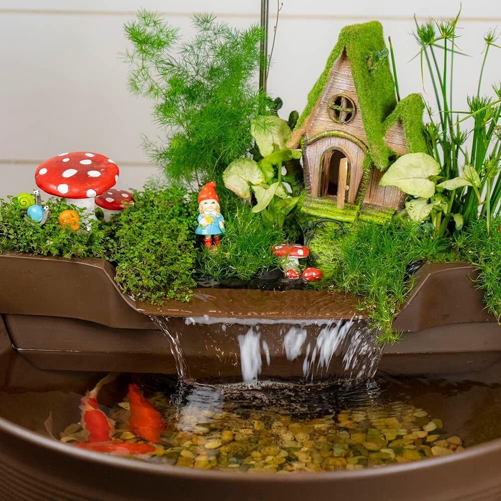 Transform Your Space: 23.5" AquaGarden Pond & Waterfall Kit for Any Setting