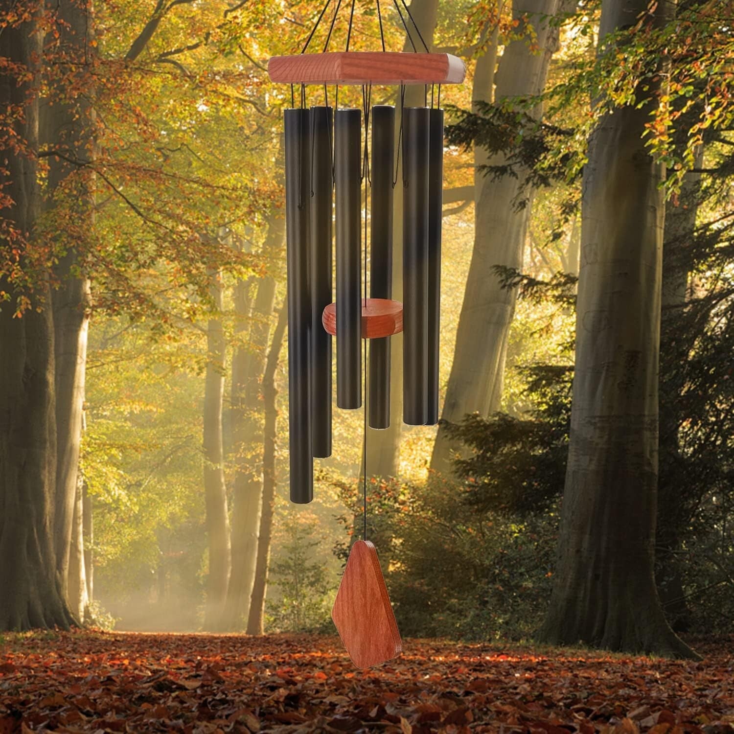 Elegant 30" Indoor/Outdoor Wind Chimes - Musical Home Decoration with Beech Wood