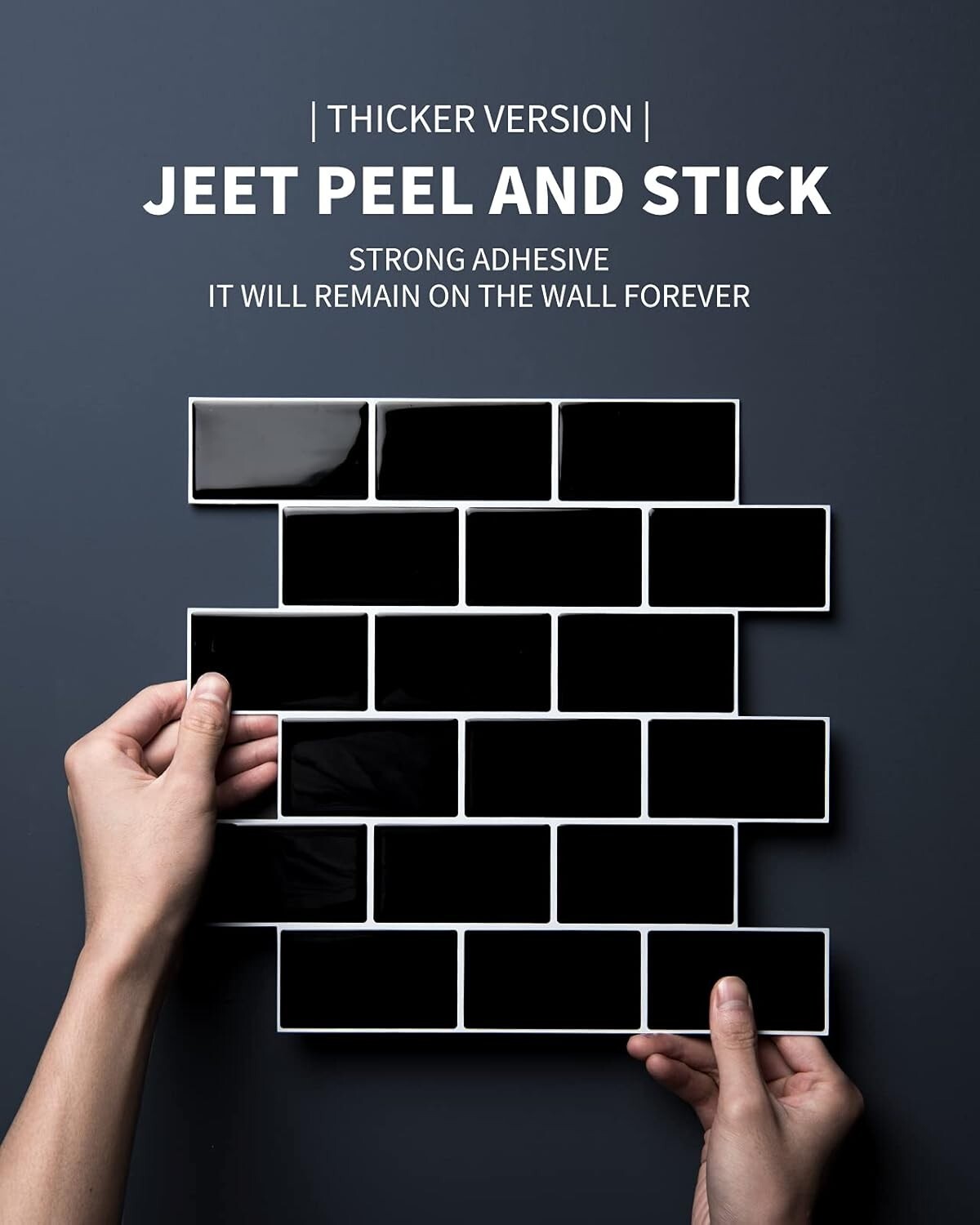 Waterproof Subway Tile Peel and Stick Backsplash for Kitchen and Bath, 10 Tiles