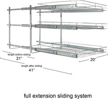 Load image into Gallery viewer, Durable 3-Tier Chrome Kitchen Slide-Out Organizer for Efficient Cookware Storage