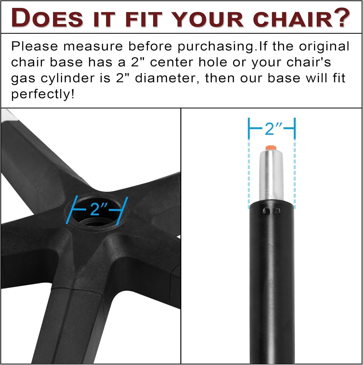 Durable 28-Inch Nylon Replacement Base with Smooth Glide Casters for Chairs