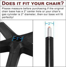Load image into Gallery viewer, Durable 28-Inch Nylon Replacement Base with Smooth Glide Casters for Chairs