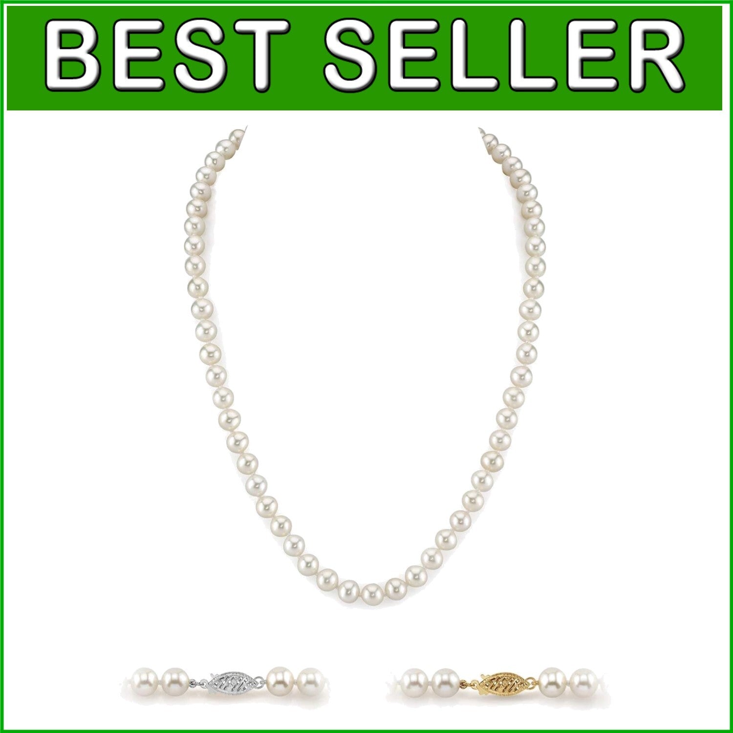Luxury 18" Freshwater Cultured Pearl Necklace for Women - Perfect Gift Option