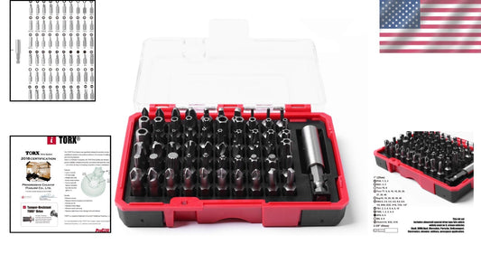 61-Piece S2 Steel Security Bit Set with Precision-Machined Tips - Ideal for H...