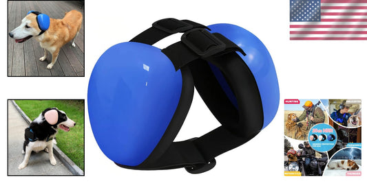 Comfortable Blue Dog Earmuffs - Large Size for Small Breeds and Noise Protection