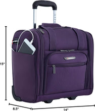 Load image into Gallery viewer, Lightweight 15-Inch Underseater Luggage with USB Charger - Purple Travel Bag