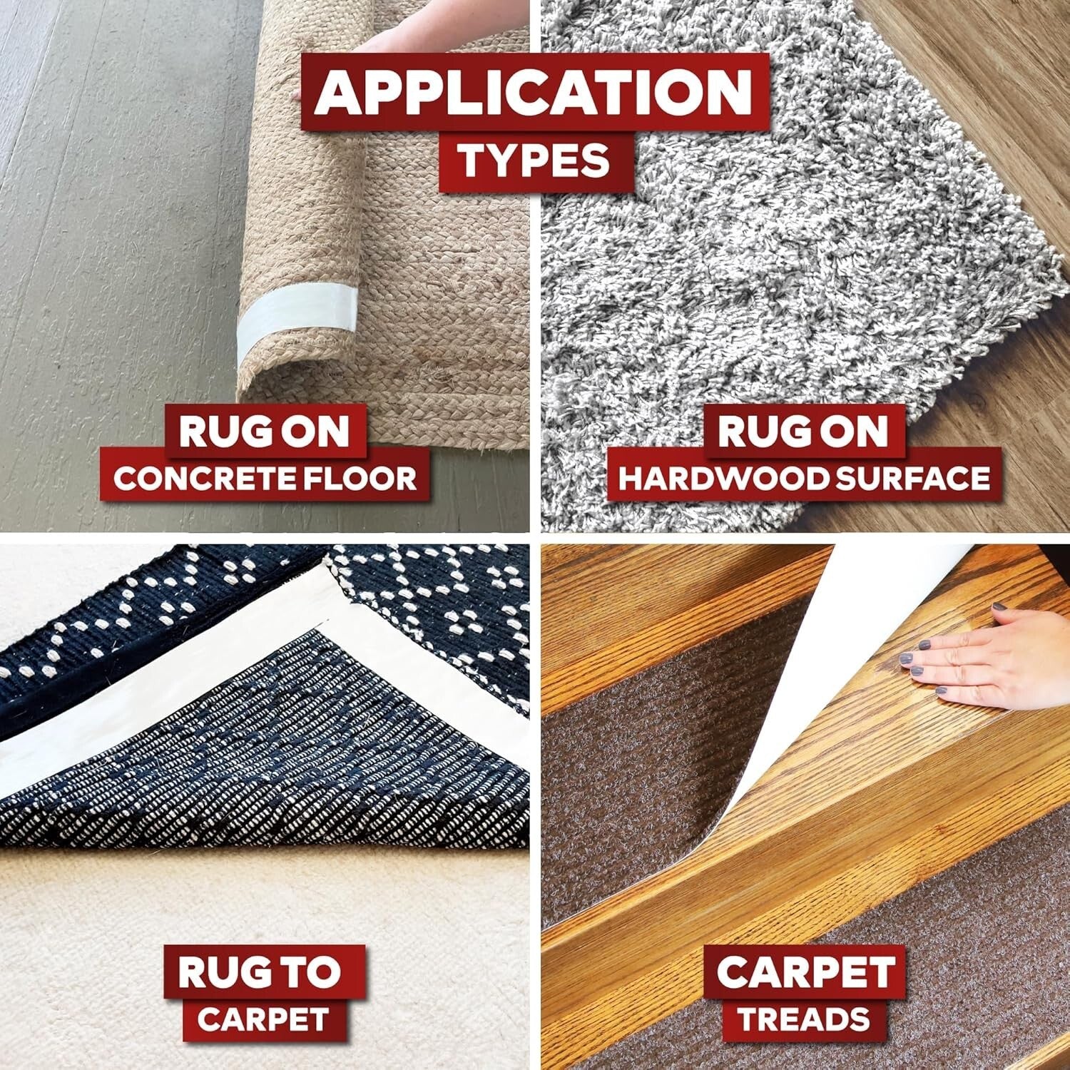 UV-Resistant Double Sided Carpet Tape - Ideal for Area Rugs and Hardwood Floors