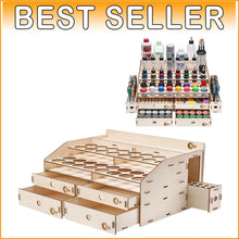 Load image into Gallery viewer, Lightweight Wooden Paint Storage Organizer with 4 Drawers and 32 Bottle Slots