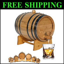 Load image into Gallery viewer, Handcrafted 2 Liter Oak Barrel &amp; Stand for Quick Aging Cocktails &amp; Spirits