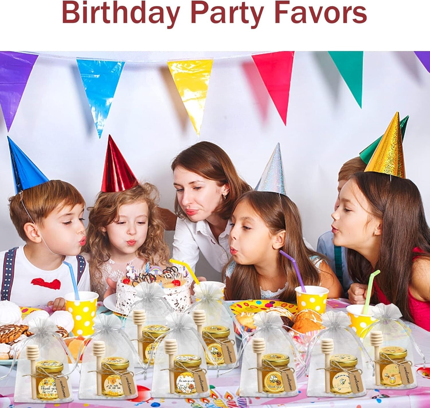 Cute 96 Pack Glass Honey Jars with Accessories – Ideal for Weddings & Birthdays