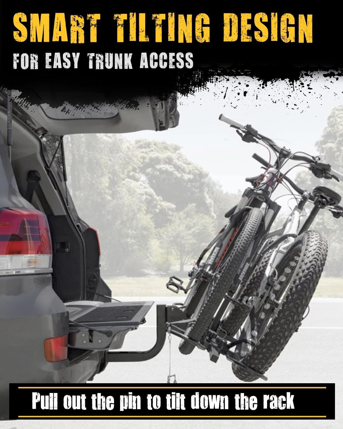 Heavy-Duty 2-Bike Hitch Rack for eBikes, Mountain & Fat Tire Bikes – 180lbs