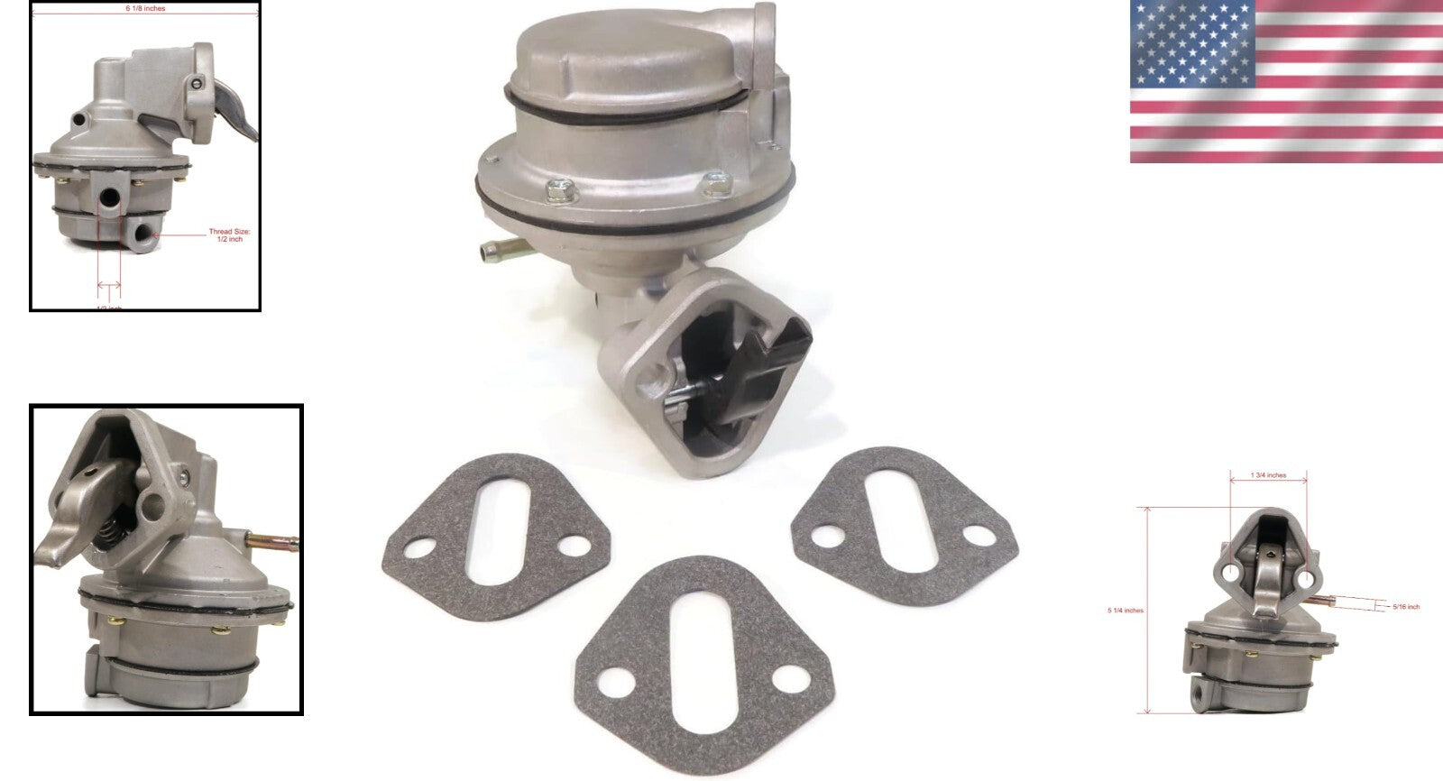 Durable Marine Fuel Pump for Mercruiser 5.0, 5.7, 305, 350 - With Gasket
