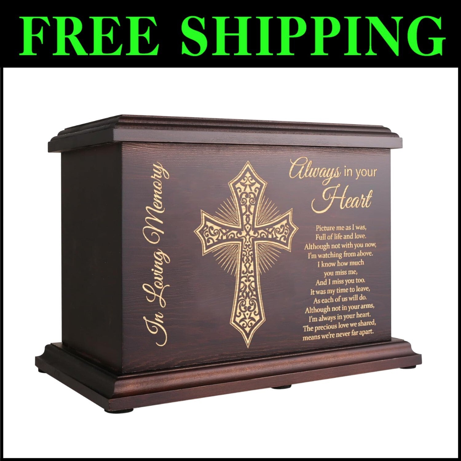 Stylish Burial Urn with Bottom Opening - 270 lbs Capacity, Perfect Memorial Gift