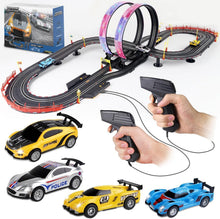 Load image into Gallery viewer, Ultimate 19ft Slot Car Racing Set with LED Loops &amp; Lap Counters - Perfect Gift!