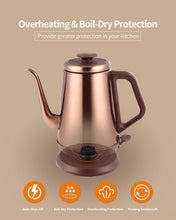 Load image into Gallery viewer, High-Performance 1.0L Copper Electric Kettle with Cool-Touch Handle &amp; Fast Boil