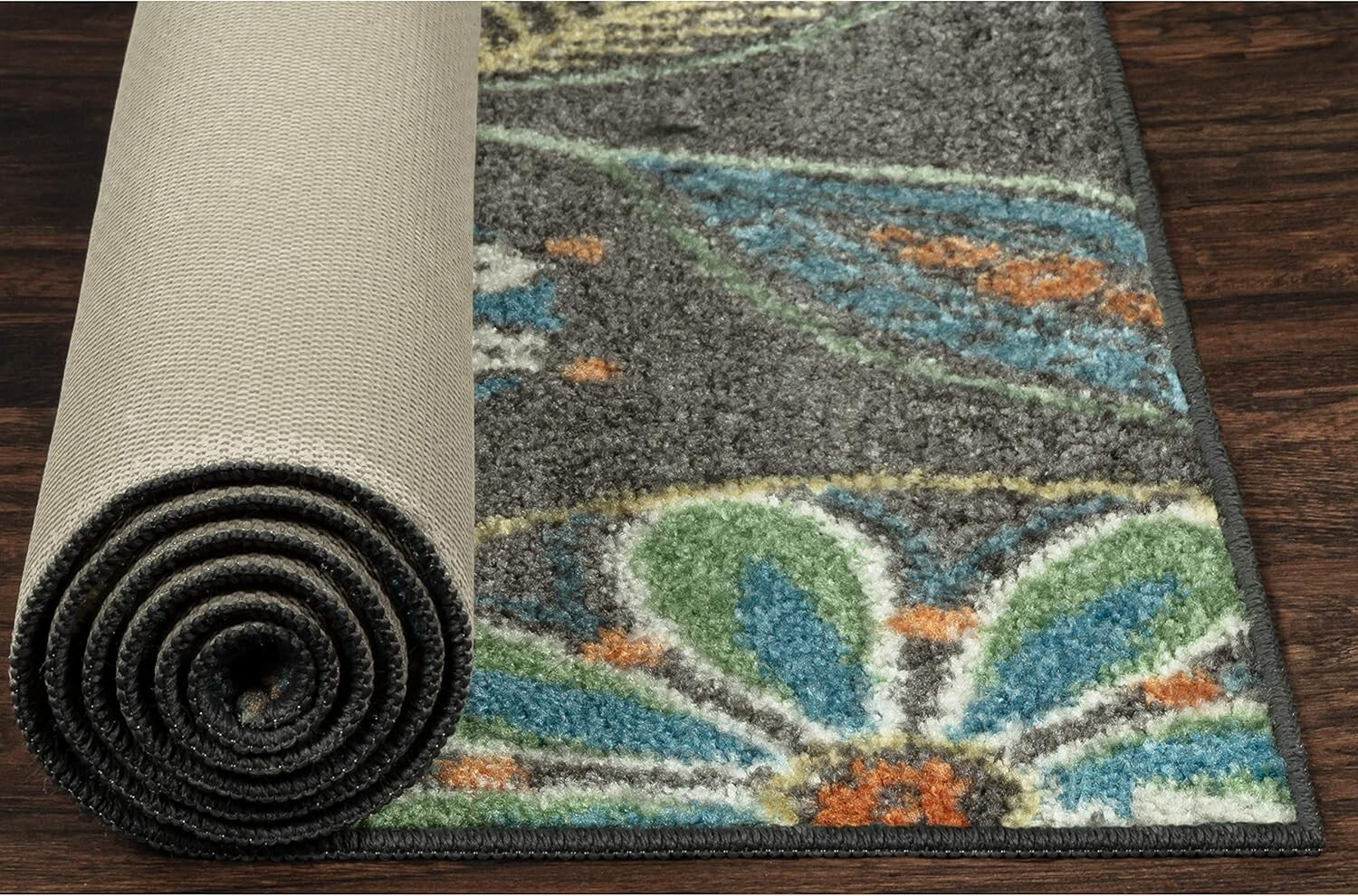 Durable Floral Runner Rug with Non-Slip Backing - Perfect for High Traffic Areas